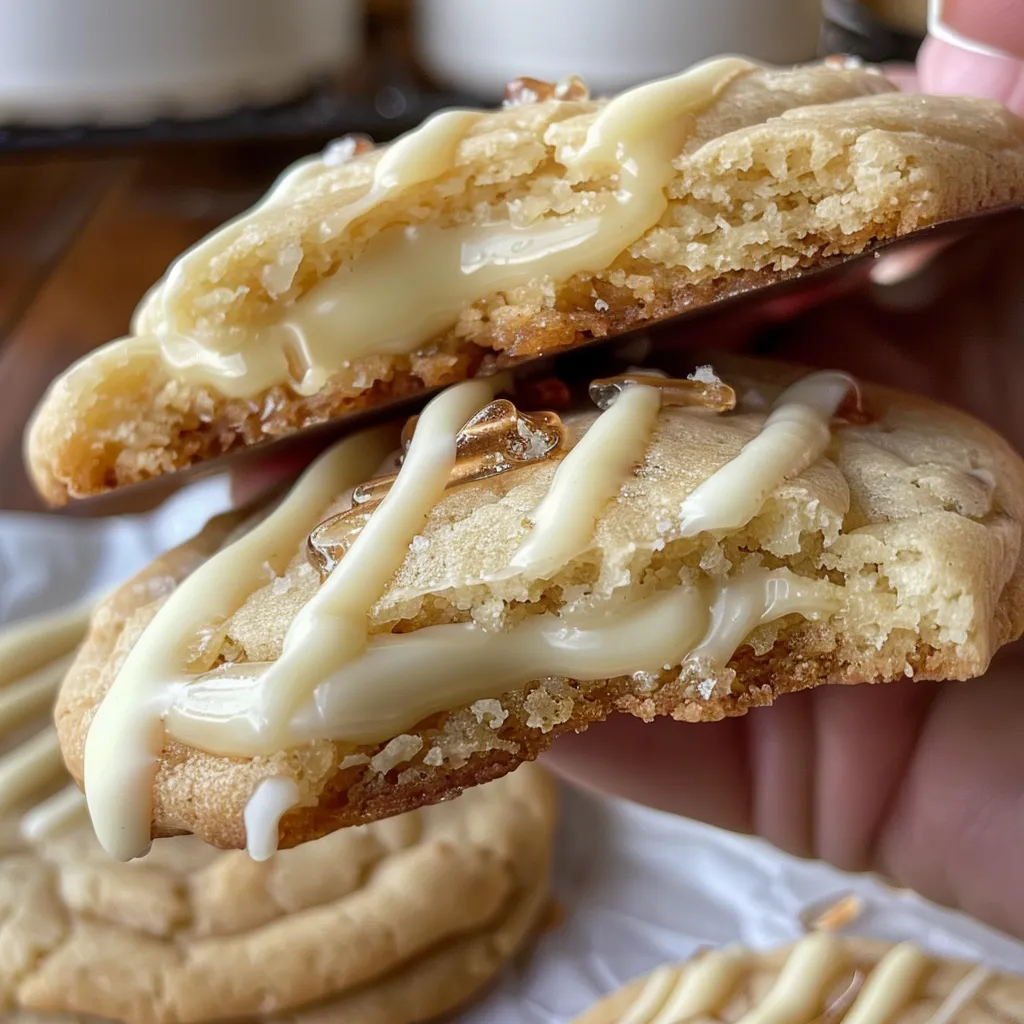 White Chocolate Dipped Chewy Maple Cookies for Christmas