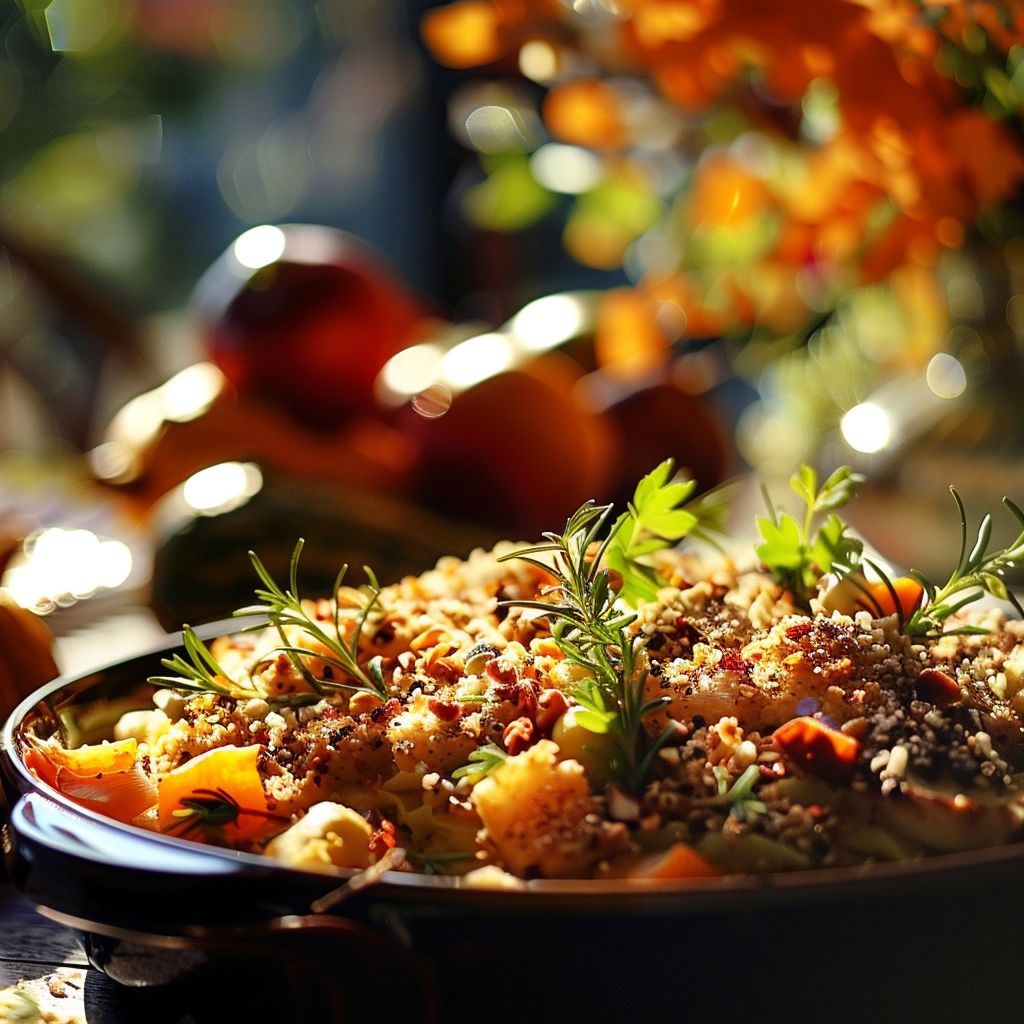 A beautifully arranged plate featuring a variety of healthy fall dinners with vibrant seasonal ingredients.
