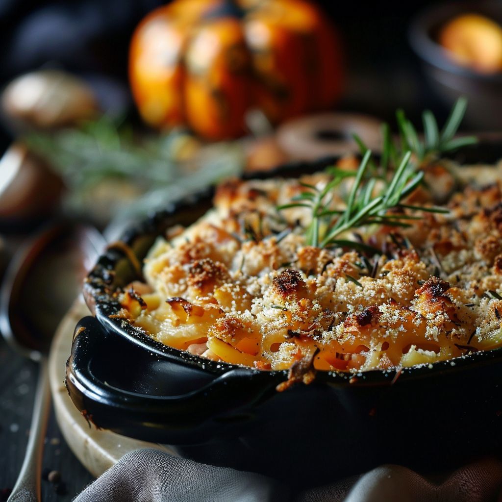 A colorful assortment of fall dishes displayed on a rustic wooden table.