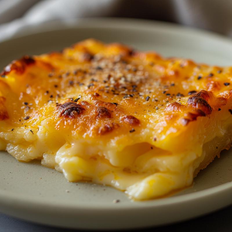 Close-up of a creamy low carb cheese sauce on a light grey ceramic plate.